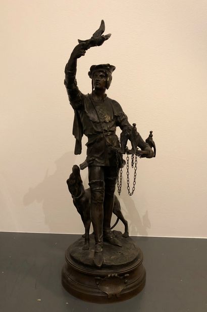 null Emile Louis PICAULT (1833-1915)

The falconer

Bronze with brown patina, signed

Wear...