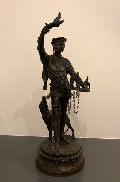 null Emile Louis PICAULT (1833-1915)

Le fauconnier

Bronze à patine brune, signé

Usures,...