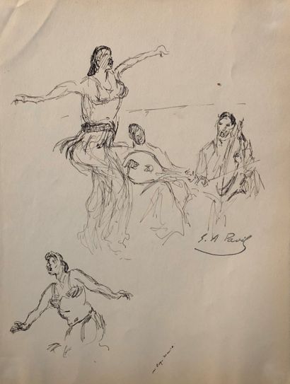 null Elie Anatole PAVIL (1873-1948)

Huit dessins à l'encre sur papier, l'un recto-verso,...