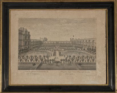 null Mannelette of more than 25 old engravings, most of them framed