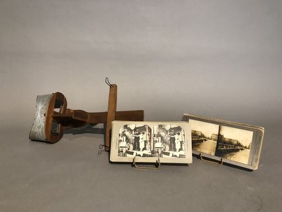 null Mexican stereoscope with 24 views including nudes, views of Paris, New York...