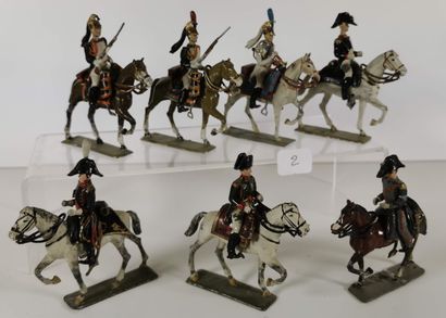 null LUCOTTE 1er Empire : 7 Cavaliers dont Napoléon 1er – Aide de Camp – Dragons...