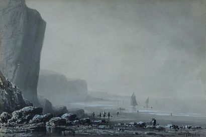 null Paul LANGLOIS (1858-1906)

Animated beach in Dieppe

Glaze and gouache on paper,...