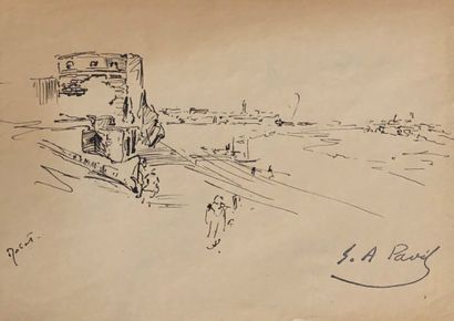  Elie Anatole PAVIL (1873-1948) 
Seven ink drawings on paper, depicting studies of...