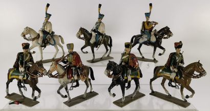  LUCOTTE 1st Empire: 7 Knights in the parade including 5th Hussars and Chasseurs...