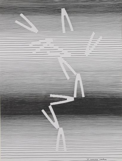 null Michel SEUPHOR (1901-1999)

V for waltz, 1971

Ink on paper titled lower right,...
