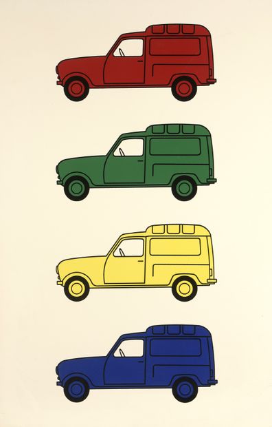 null Jean-Pierre RAYNAUD (born in 1939)

4L automobiles, 1972

Silkscreen on polyester...