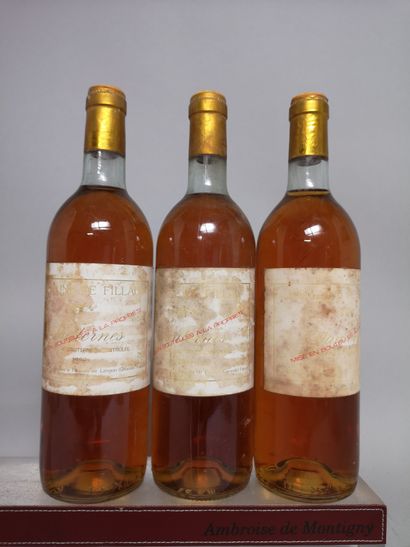 null 3 bouteilles Domaine de FILLAU - Sauternes 1988 

Etiquettes tachées, abimées....