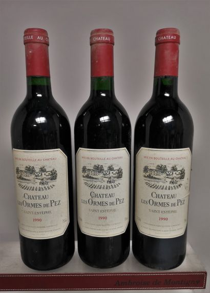 null 3 bouteilles Château Les ORMES de PEZ - Saint Estèphe 1990 

Etiquettes légèrement...