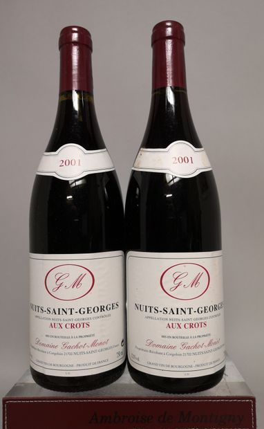 null 2 bouteilles NUITS St. GEORGES "Aux Crots" - Domaine GACHOT MONOT 2001. En caisse...