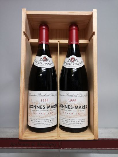 null 2 bouteilles BONNES MARES Grand cru - BOUCHARD PF 1999. Coffret bois.