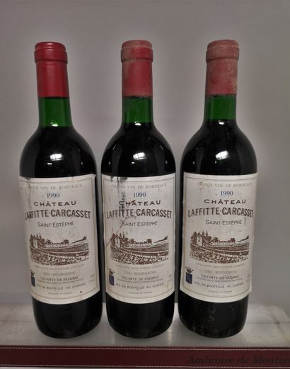 null 3 bouteilles Château LAFFITTE CARCASSET- Saint Estèphe 1990 

Etiquettes légèrement...