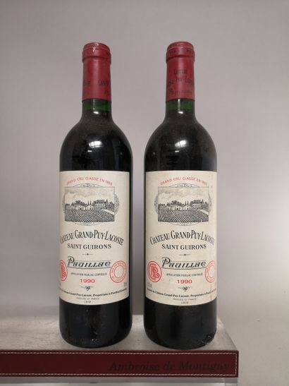 null 2 bouteilles Château GRAND PUY LACOSTE - 5é Gcc Pauillac 1990 

Etiquettes légèrement...