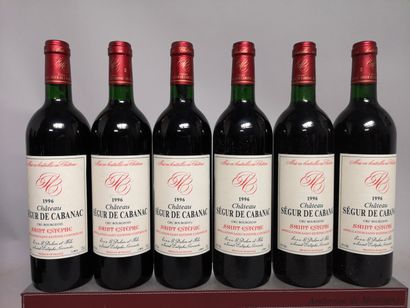 null 6 bouteilles Château SEGUR de CABANAC - Saint Estèphe 1996. En caisse bois.

Niveau...