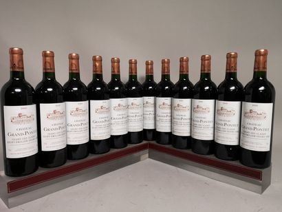 null 12 bouteilles Château GRAND PONTET - Saint Emilion Grand cru 2000. En caisse...