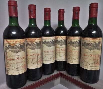null 6 bouteilles Château CALON SEGUR - 3é GCC Saint Estèphe 1988 

Etiquettes tachées....