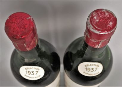 null 2 bouteilles MOUTON CADET - Bordeaux 1937 

Etiquette légèrement abimée, niveaux...