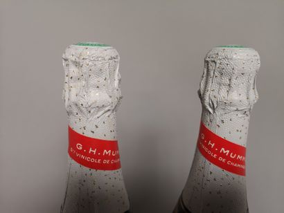 null 2 bouteilles CHAMPAGNE MUMM Cordon rouge années 70 

Etiquettes légèrement ...