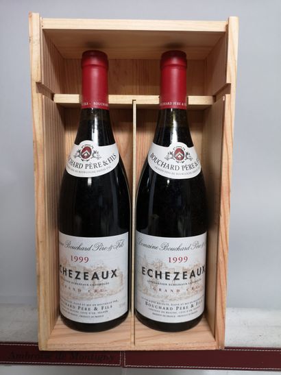 null 2 bouteilles ECHEZEAUX Grand cru - BOUCHARD PF 1999. Coffret bois.