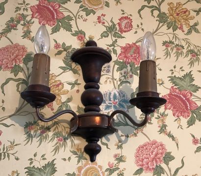 null Lot including : 

- Set of four sconces with two arms. Circa 1950. 

- Pair...