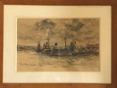 null 
Fernand HERBO (1905-1995)





Boats in Honfleur, 1936





Watercolor and...