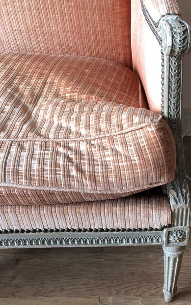 null Partie de mobilier de salon d’époque Louis XVI. 

Composé d’un canapé trois...