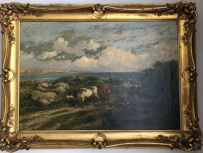null Clément QUINTON (1851-1920)

Vaches en bord de mer

Huile sur toile signée en...