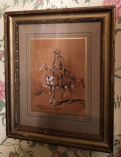 null French school of the 19th century

Rider

Pastel and white gouache highlights

Signed...