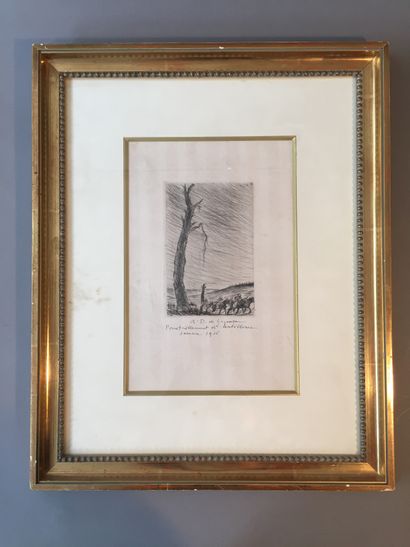 null Lot of prints including lithograph by Michel Deverne (70 copies) and engraving...