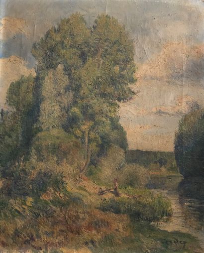 null Frédéric Samuel CORDEY (1854-1911)

Jeune femme à la brouette au bord d’un lac

Huile...