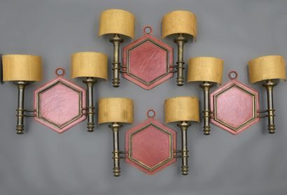 null 
ADNET Jacques (1900-1984) (attributed to)





Suite of four sconces with two...
