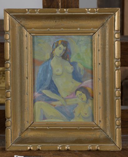 null School of the 20th century

Two female nudes

Oil on isorel signed in the upper...