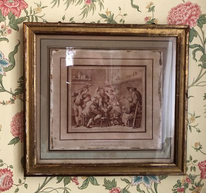  Lot including : 
- Three engravings in black after Horace VERNET: 
The Exchange;...
