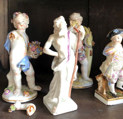 null Dix figurines en porcelaine, principalement de manufactures allemandes, dont...