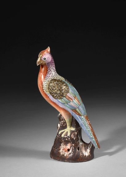 null CHINA

Porcelain pheasant of the pink family represented perched on a rock,...