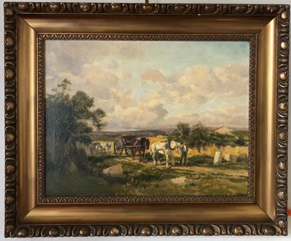 null Clément QUINTON (1851-1920)

Farmer and Plough

Oil on canvas signed lower right

Restorations

49...