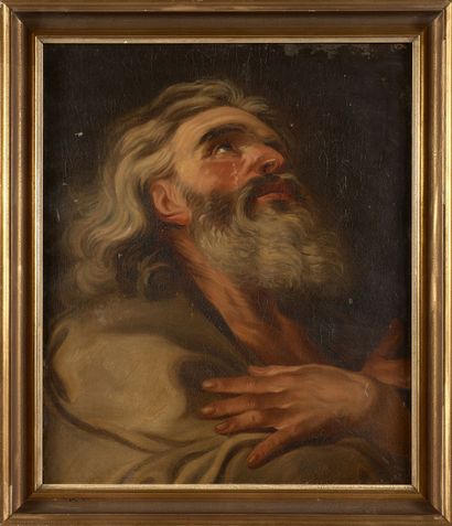 null French school of the 18th century 

Saint Peter repenting

Oil on canvas. Not...