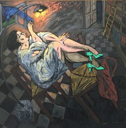 null Catherine LOPES-CURVAL (1954)

Ondes de choc, 1985

Acrylique sur toile

Signée,...