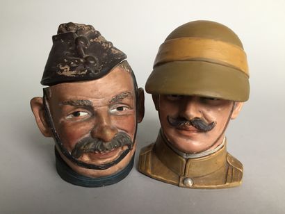 null Tête de militaire moustachu, Colonel anglais, avec casque colonial

Terre de...