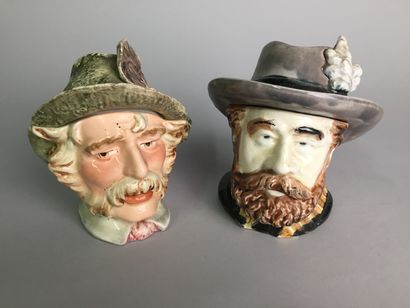 null Head of a bearded man with a moustache and a feathered hat. 

Glazed earthenware

Circa...