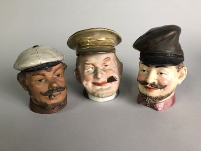 null Man's head with beard and mustache, smiling, with hat. 

Glazed earthenware

No....