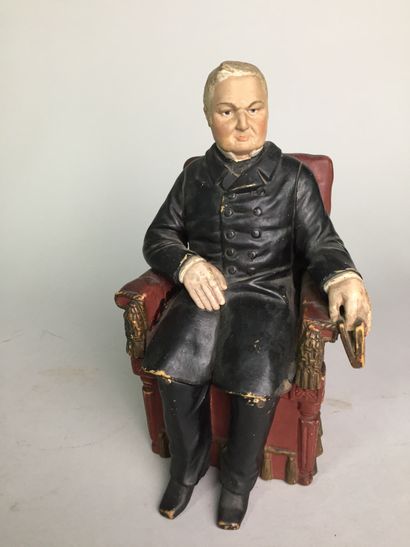 null 
Louis Adolphe THIERS (1797-1877) Président de la République, assis dans son...