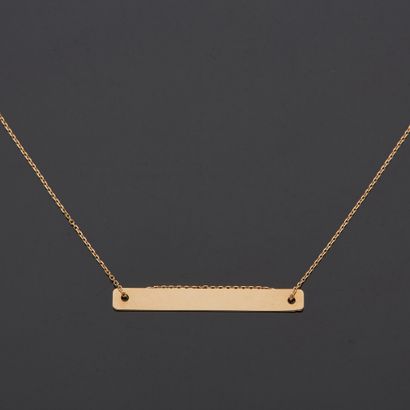 null * VANRYCKE - Necklace in 18K pink gold 750‰, set with a rectangular-shaped plate....