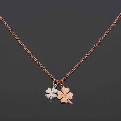 null * DODO - 9K 375‰ rose gold half jumper, adorned with two 9K 375‰ rose and white...