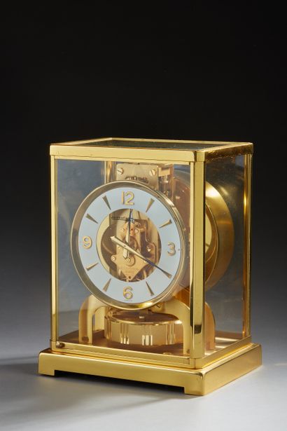 null JAEGER LECOULTRE - Atmos clock in gilt brass, transparent faces, white dial,...