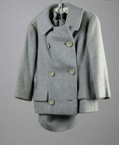 null CHRISTIAN DIOR BOUTIQUE, attributed to 

Celadon wool suit consisting of a jacket,...