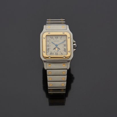 null CARTIER - Men's wristwatch in 18K yellow gold 750‰ and steel, Santos model....