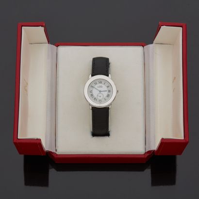 null CARTIER - Men's wristwatch in 925‰ 1st title silver, Must II model. Signed round...