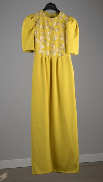 CARVEN 
Sunflower evening dress, round neckline,...