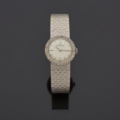 null JAEGER LECOULTRE - Ladies' 18K 750‰ white gold wristwatch, signed round dial,...